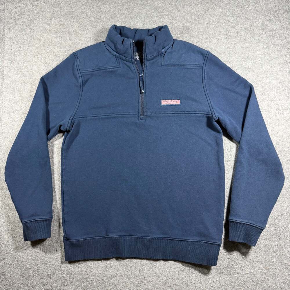Vineyard Vines Shep Shirt Boys XL 18 Navy 1/4 Zip Heavyweight Preppy Pullover